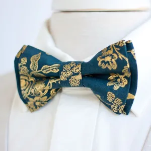 Men's Pre-Tied Bow Tie / Navy Metallic Toile