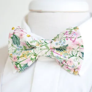 Men's Pre-Tied Bow Tie / Wildflowers In Pink