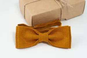 Mustard wedding bow tie |  mustard batwing bow tie