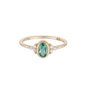 Oval Emerald Cluster Ring