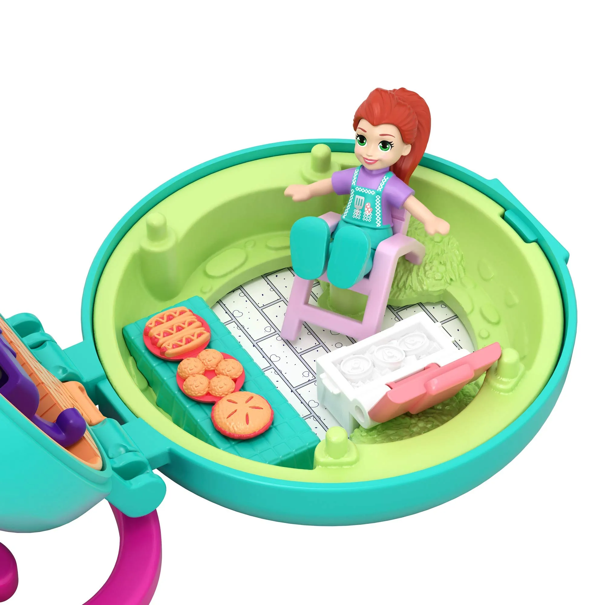 Polly Pocket Tiny Pocket Places Lila BBQ Micro Doll And Accessories