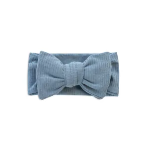 Ribbed Bow Headband | Ocean