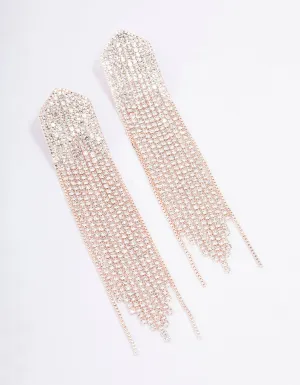 Rose Gold Cupchain Pointed Drop Earrings