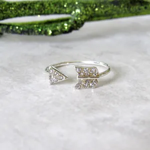 Silver Jeweled Arrow Rings