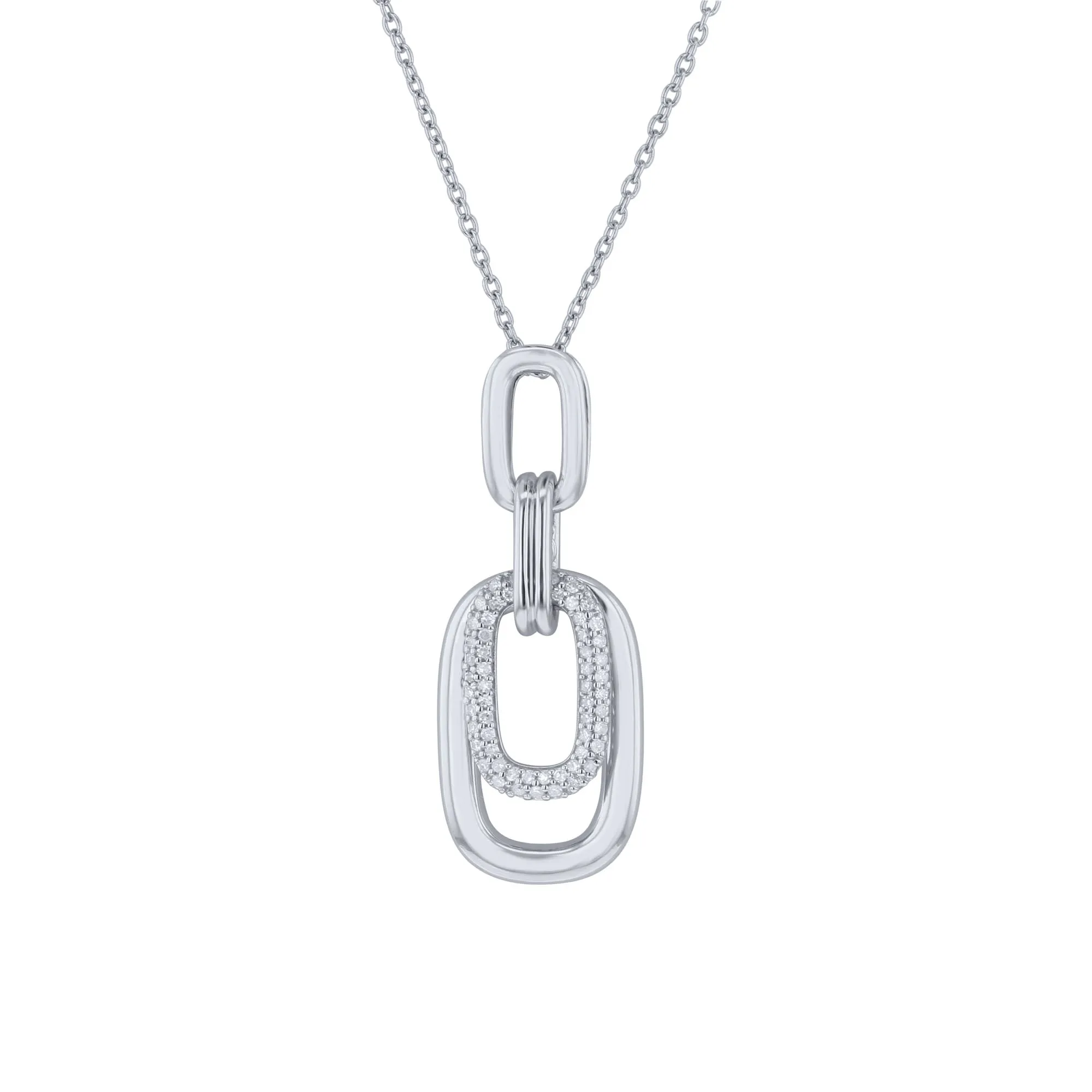 Silver Link Diamond Necklace