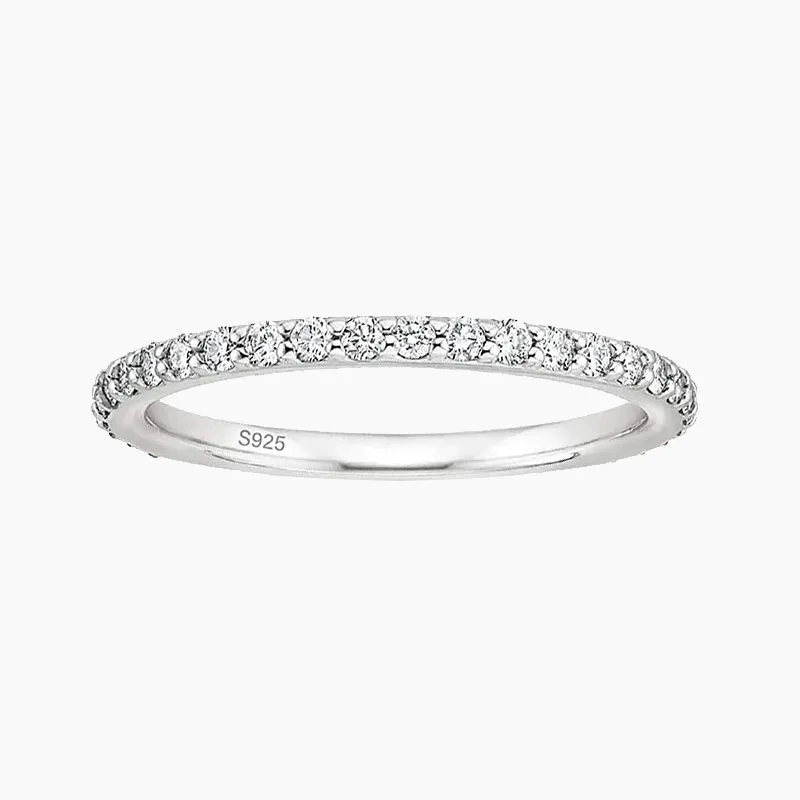 Sterling Silver Pave Cubic Zirconia Ring