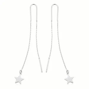 Sterling Silver Star Threader Earrings