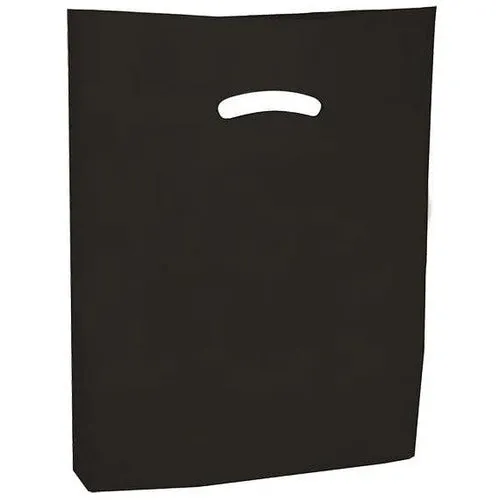 Super Gloss Die Cut Handle Bags - 12 x 15 - (Black)