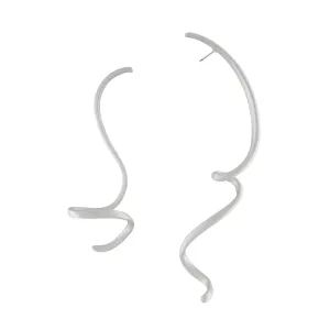 Tara Asymmetrical Statement Earring Silver Plating