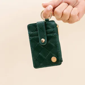 Woven Keychain Wallet - Dark Green